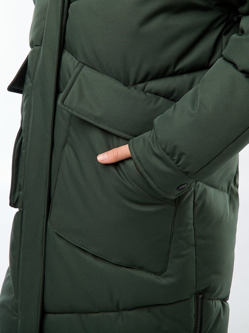 Doudoune chaude longue à capuche - Kiabi