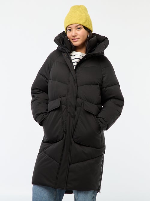 Doudoune chaude longue à capuche - Kiabi