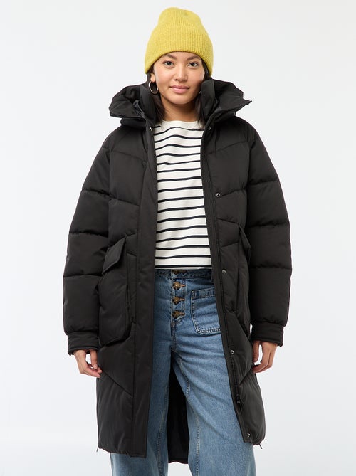 Doudoune chaude longue à capuche - Kiabi