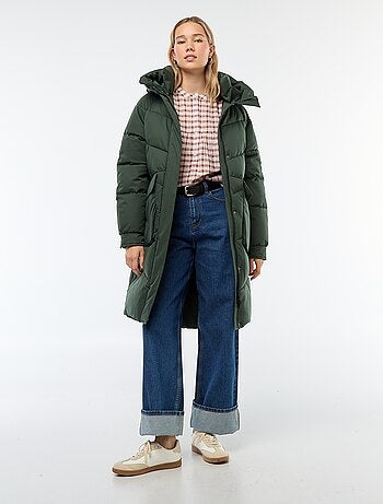 Doudoune chaude longue déperlante à capuche