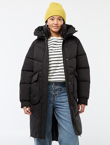 Doudoune chaude longue déperlante à capuche