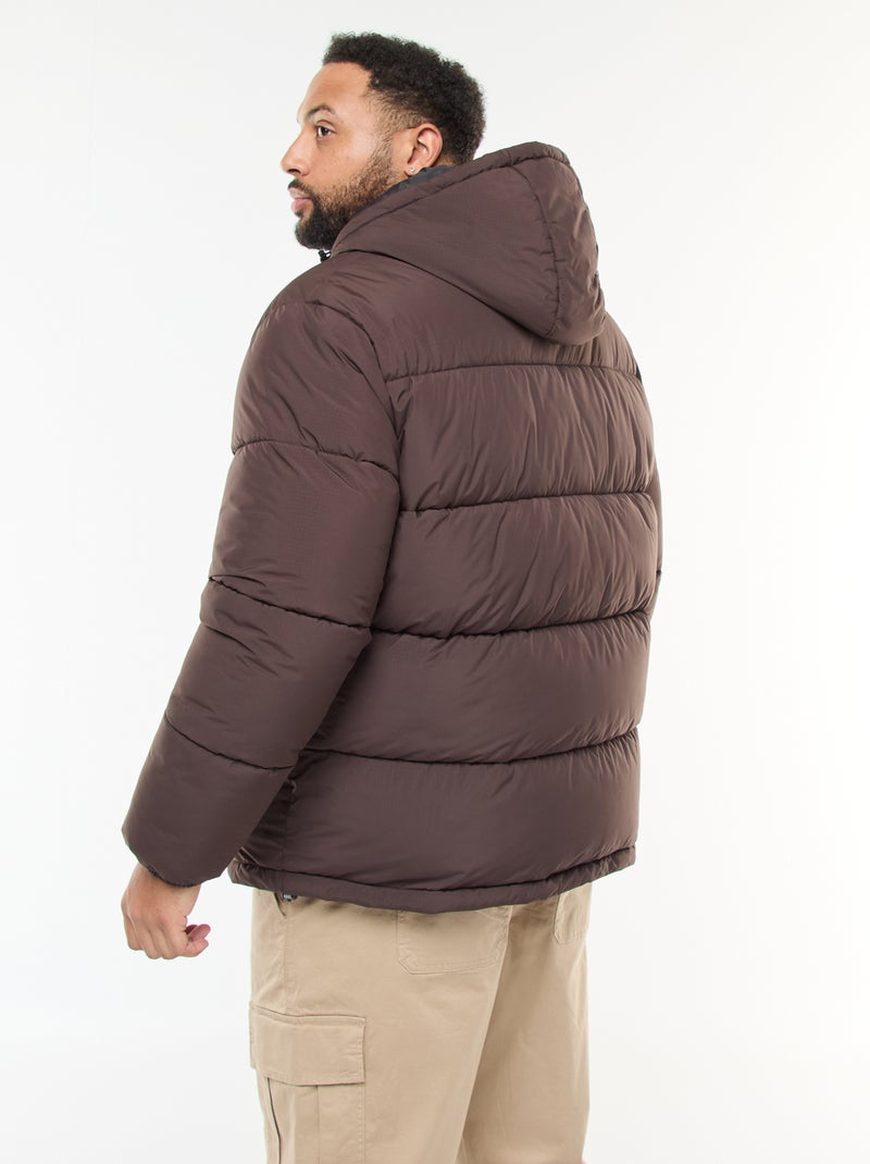 Doudoune chaude matelassée à capuche Marron - Kiabi