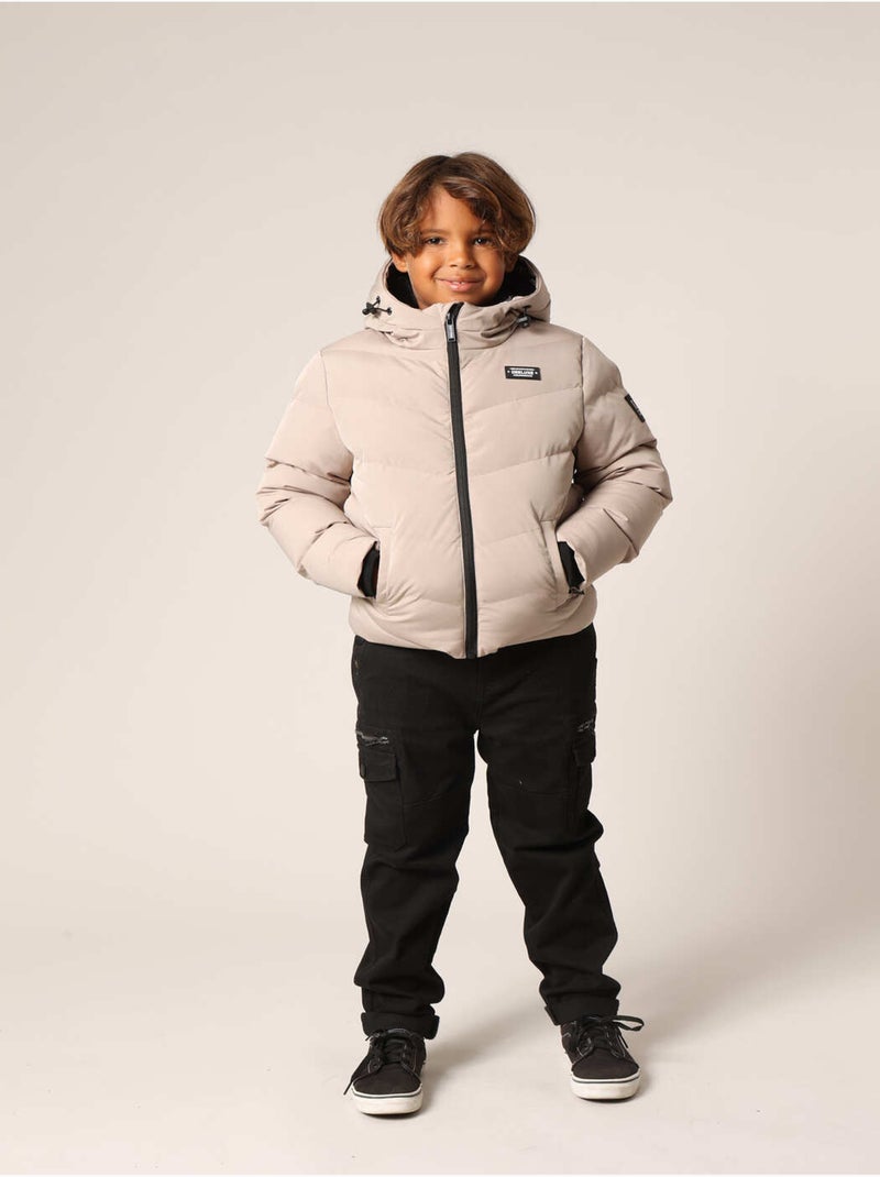 Doudoune chaude pour garçon avec capuche et doublure douce
 'Deeluxe' Beige - Kiabi