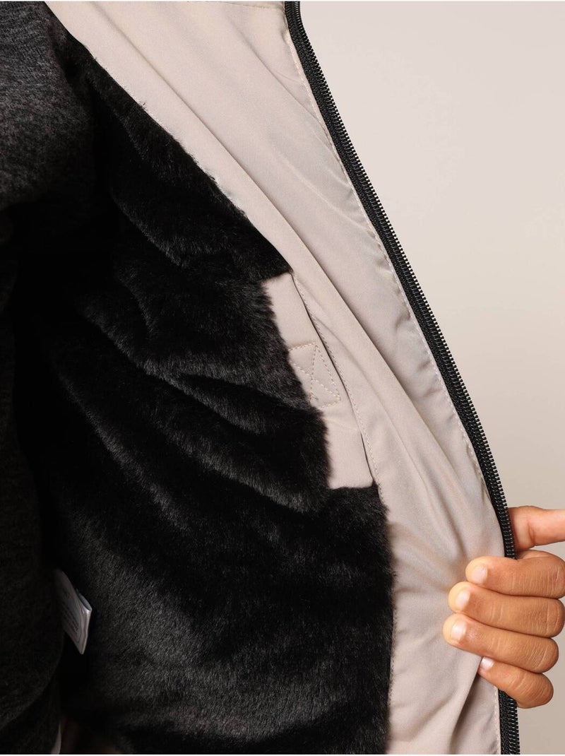 Doudoune chaude pour garçon avec capuche et doublure douce
 'Deeluxe' Beige - Kiabi