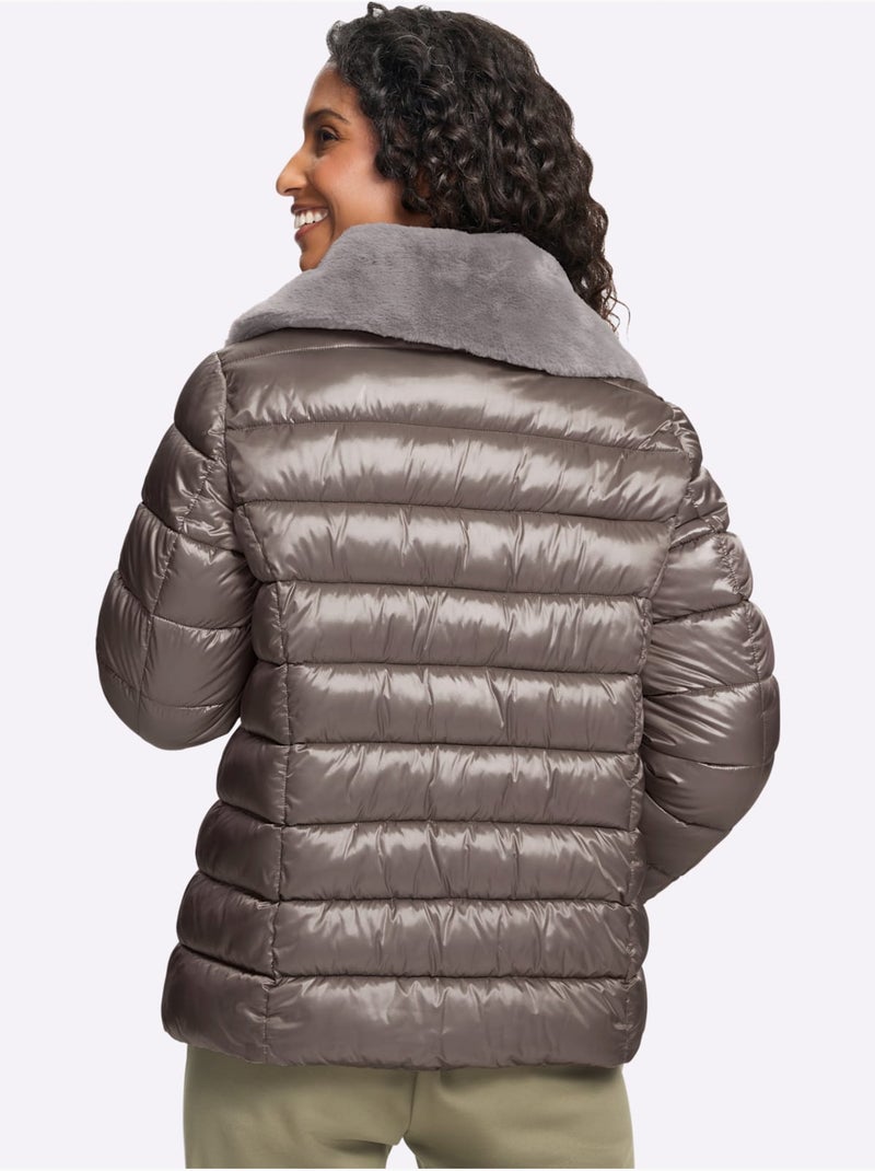 Doudoune chiné - taille standard - helline Gris taupe - Kiabi