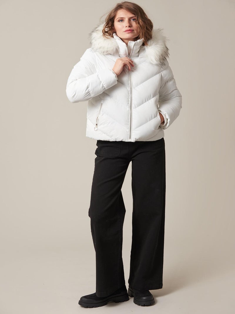 Doudoune cintrée à capuche 'Deeluxe' Blanc - Kiabi