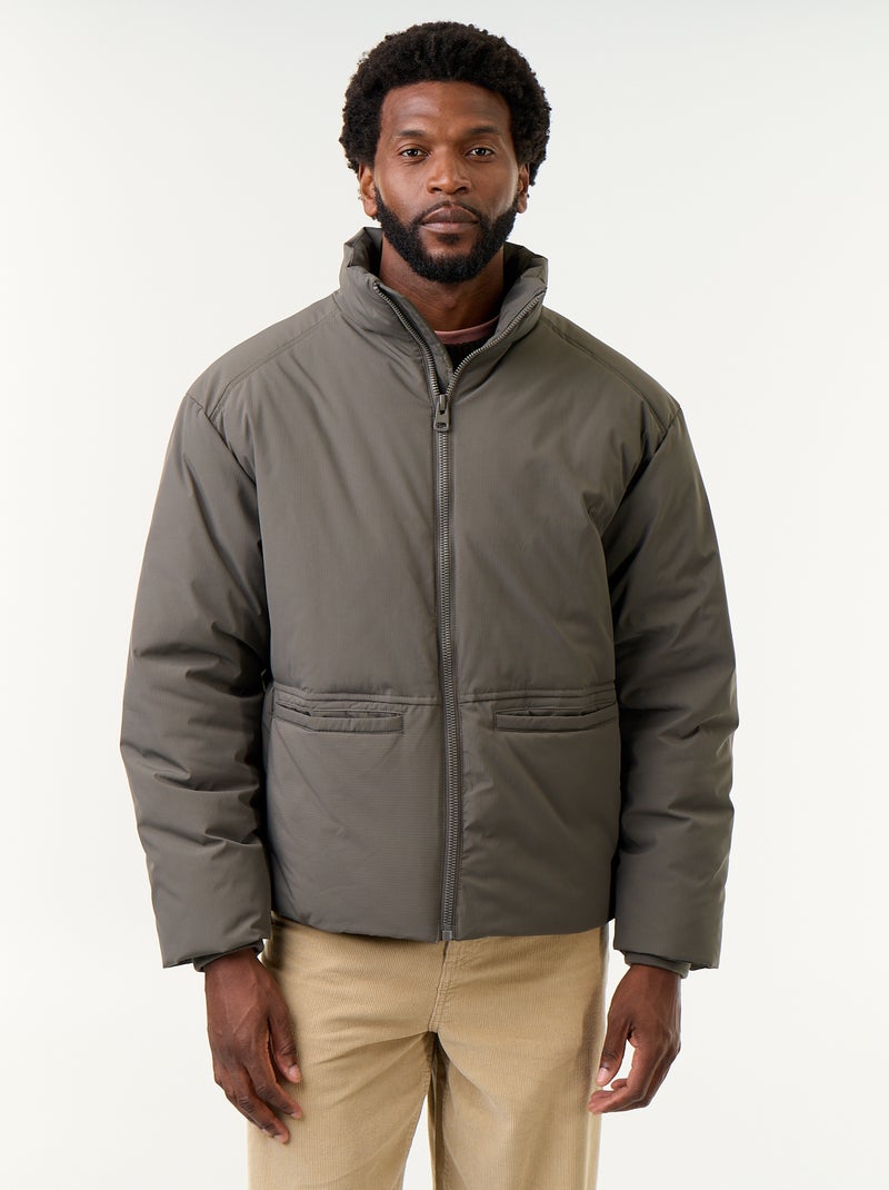 Doudoune col montant emmanchures raglan Kaki - Kiabi