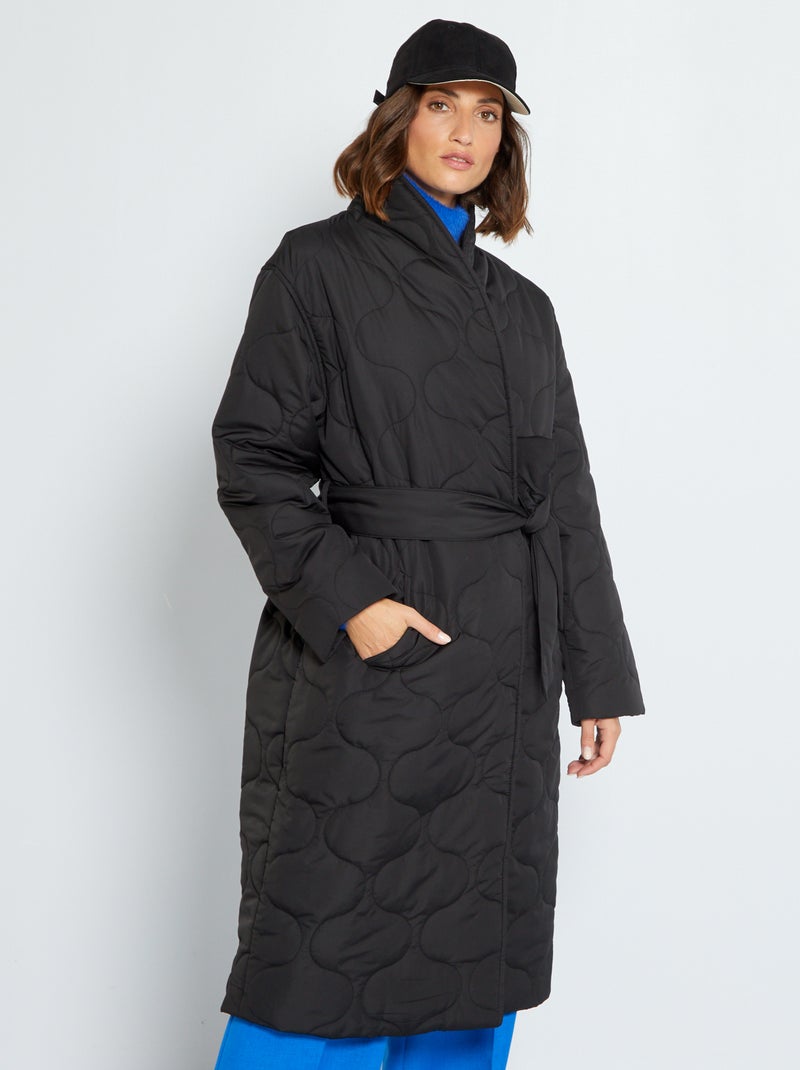 Doudoune couette longue noir - Kiabi