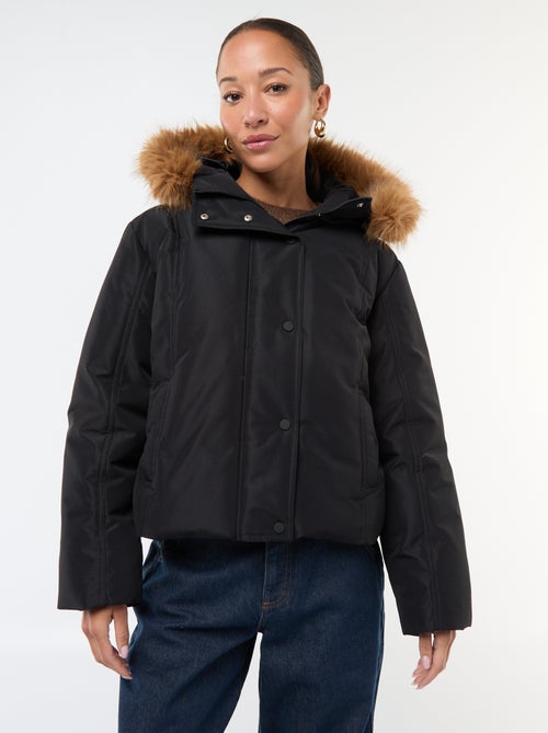 Doudoune courte à capuche fourrée 'JDY' - Kiabi