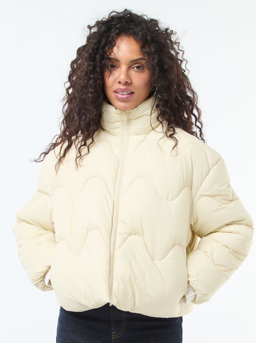 Doudoune courte  avec col montant et poches doublées polaire - Kiabi