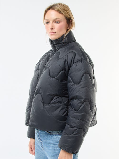 Doudoune courte  avec col montant et poches doublées polaire - Kiabi