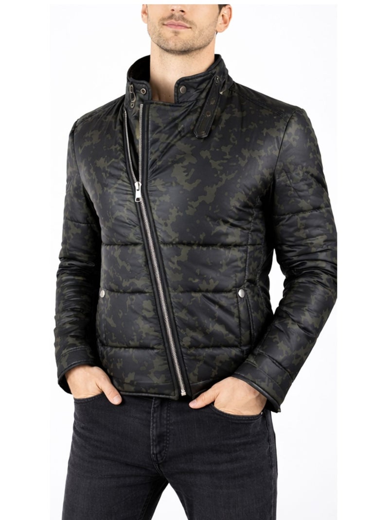 Doudoune courte col montant Kebello Kaki - Kiabi