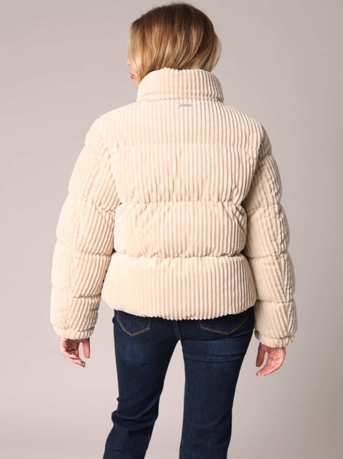 Doudoune courte côtelée col montant fermeture zippée 'Deeluxe' - Kiabi