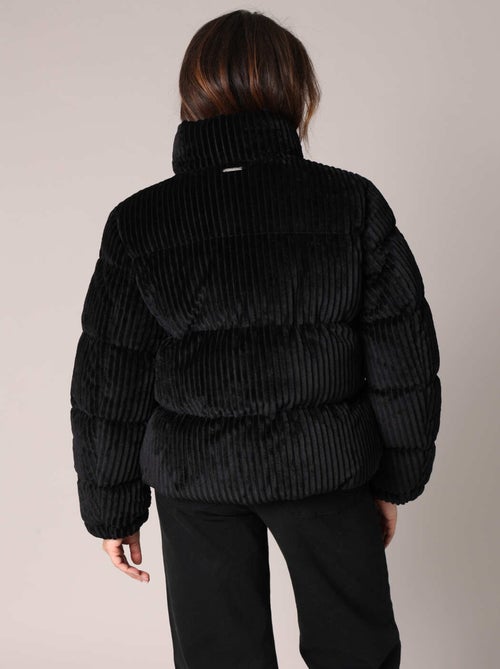 Doudoune courte côtelée col montant fermeture zippée 'Deeluxe' - Kiabi