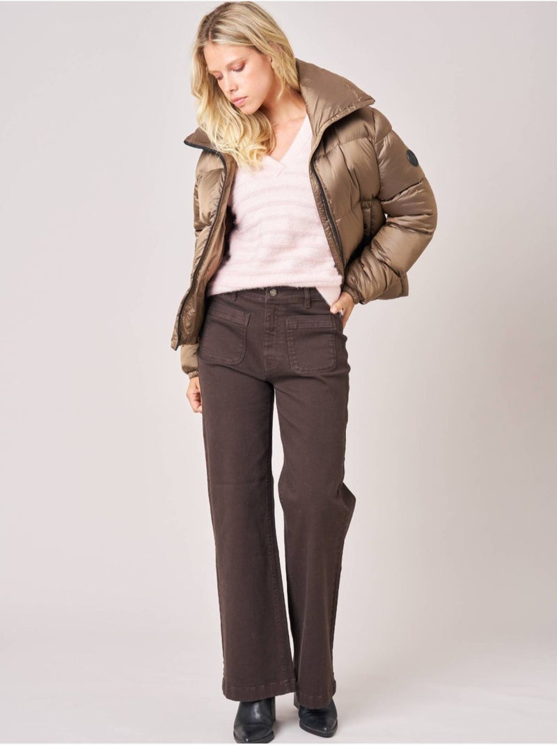 Doudoune courte femme  'deeluxe' Gris taupe - Kiabi