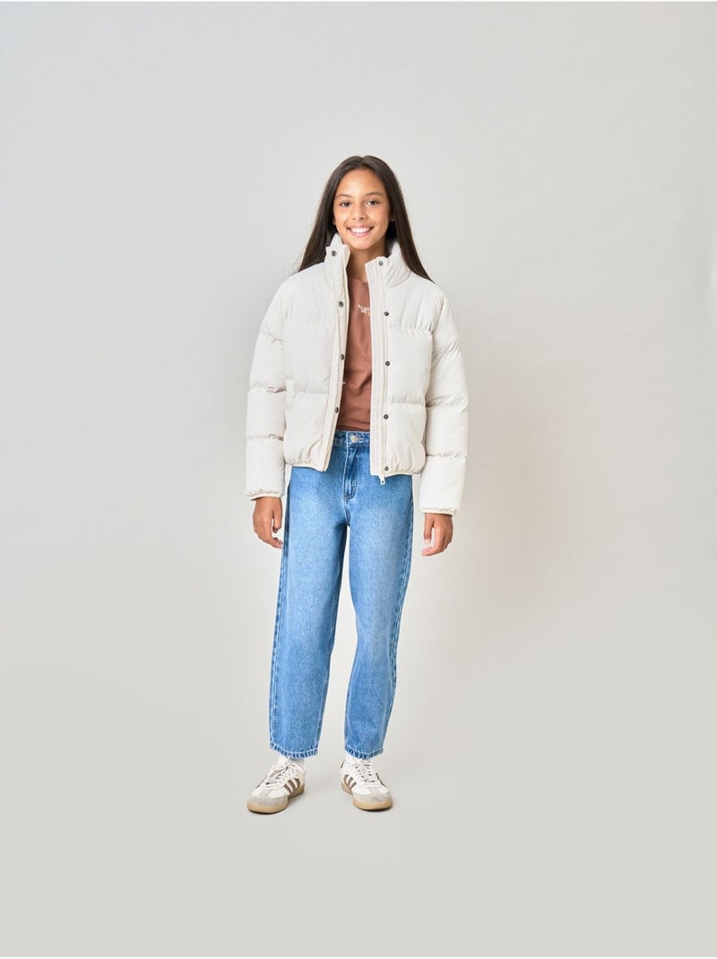 Doudoune courte fille 'deeluxe' Beige argile - Kiabi