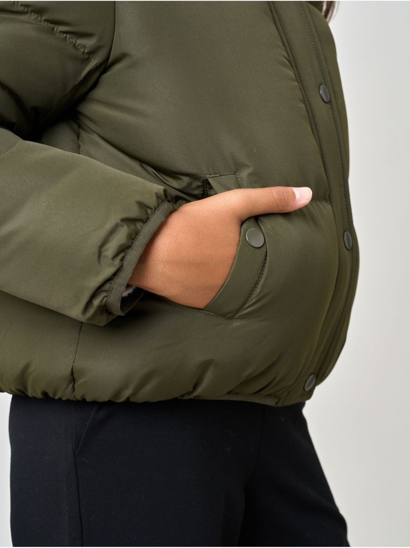 Doudoune courte fille 'deeluxe' Vert kaki clair - Kiabi