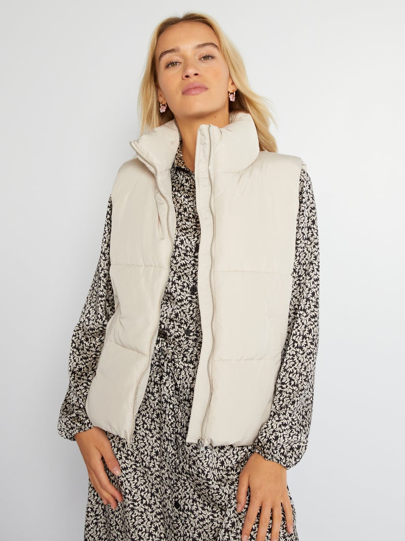 Doudoune courte 'JDY' beige - Kiabi
