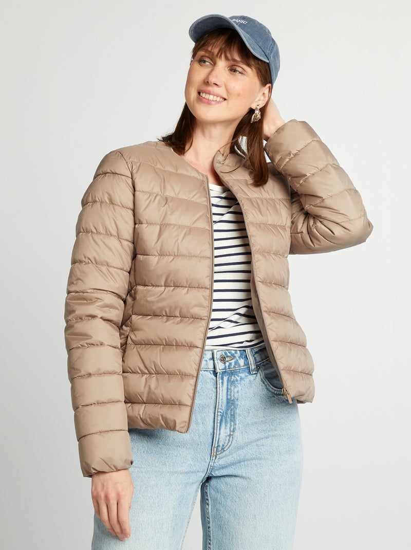 Doudoune courte légère Beige - Kiabi
