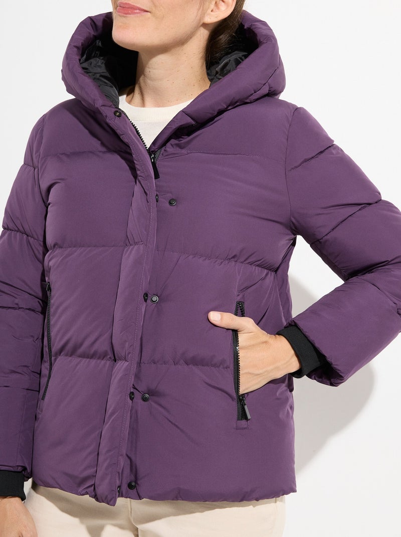 Doudoune courte matelassée à capuche - AFIBEL Violet - Kiabi