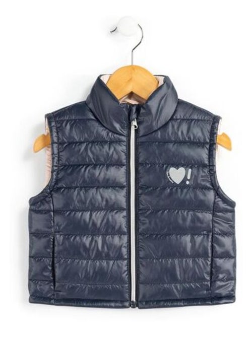 Doudoune courte sans manches Fille bleu marine - Kiabi