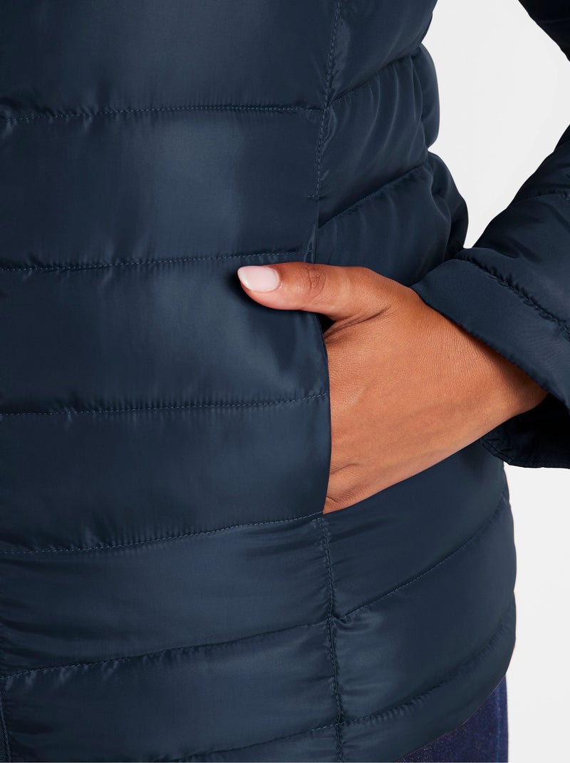 Doudoune courte zippée manches longues Bleu - Kiabi