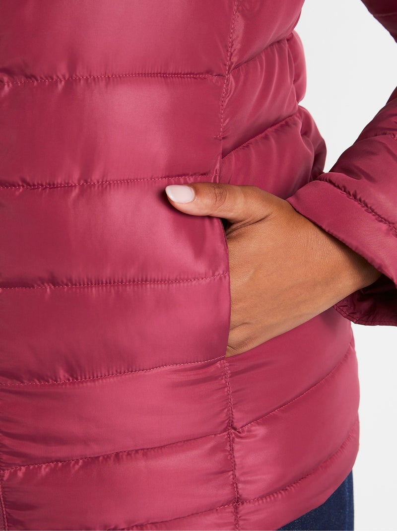 Doudoune courte zippée manches longues Violet prune - Kiabi