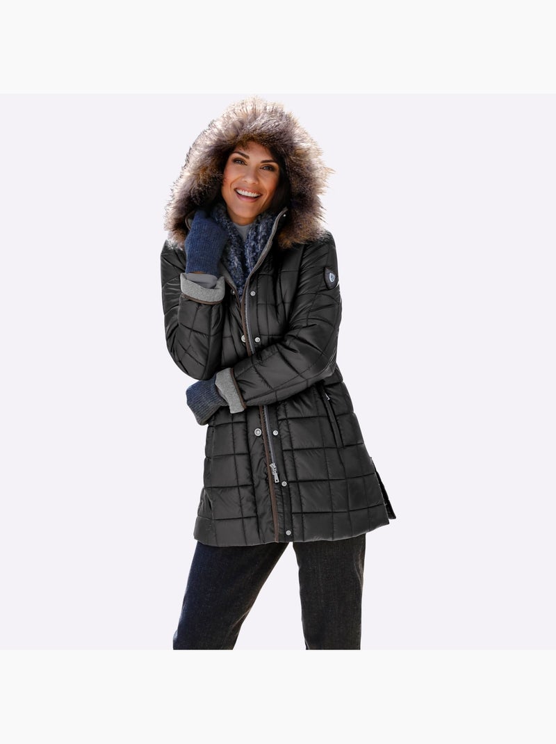 Doudoune coutures princesse structurantes - taille courte - witt Noir - Kiabi