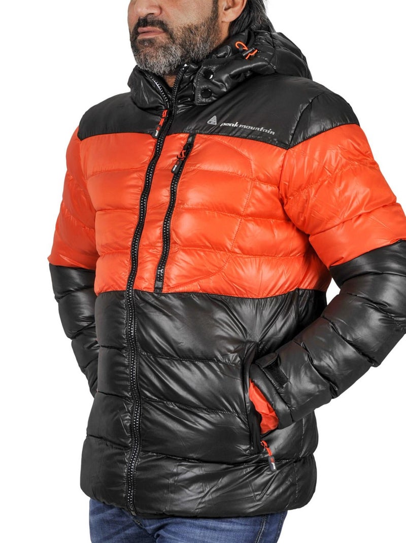 Doudoune de ski   CAPTIN - PEAK MOUNTAIN Noir Orange - Kiabi