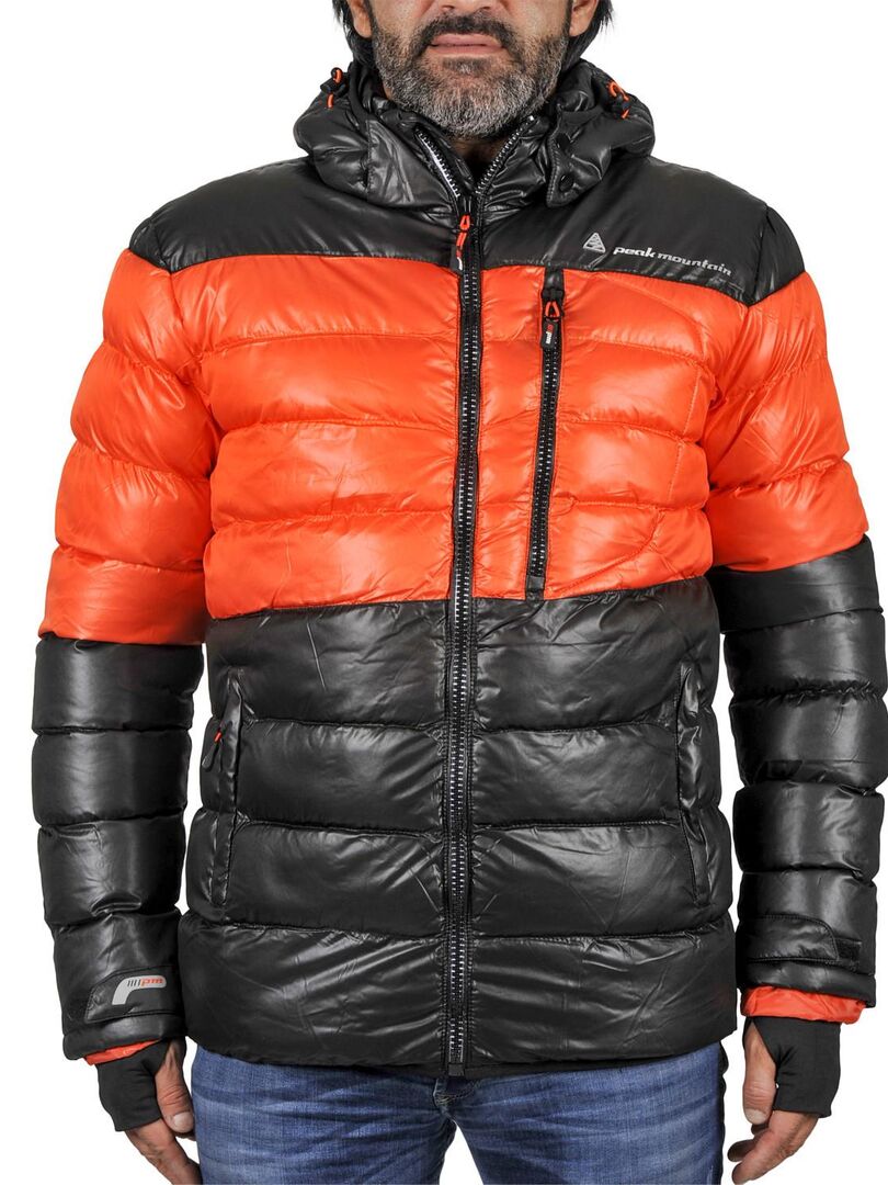 Doudoune de ski homme CAPTIN - PEAK MOUNTAIN Noir Orange - Kiabi