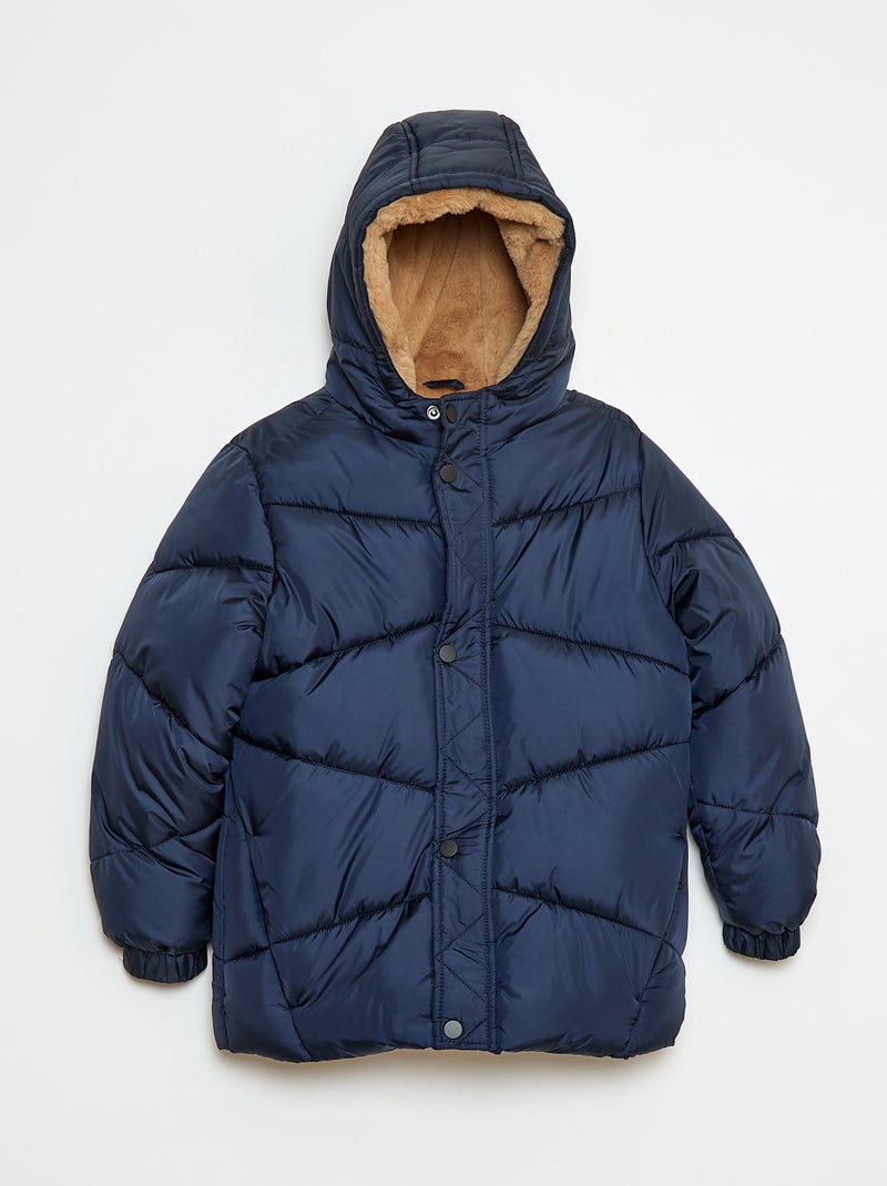 Doudoune déperlante à capuche matelassée Bleu - Kiabi