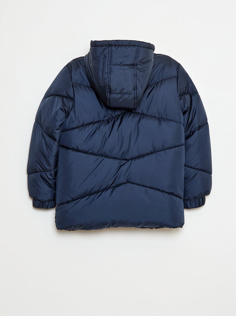 Doudoune déperlante à capuche matelassée Bleu - Kiabi