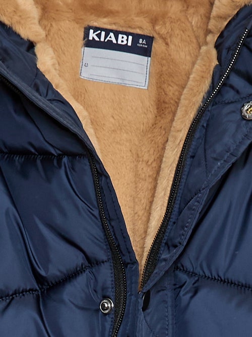 Doudoune déperlante à capuche matelassée - Kiabi