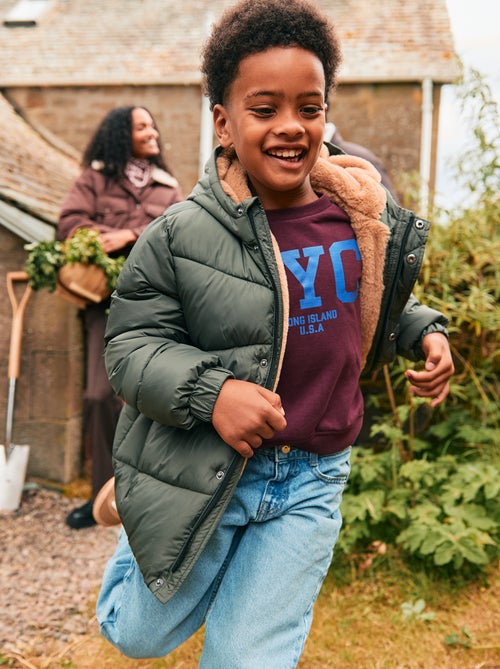 Doudoune déperlante à capuche matelassée - Kiabi