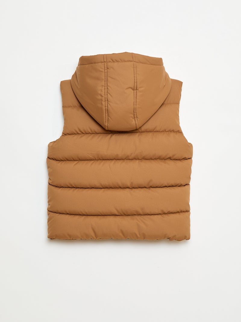 Doudoune déperlante avec poche à rabat et capuche Beige - Kiabi