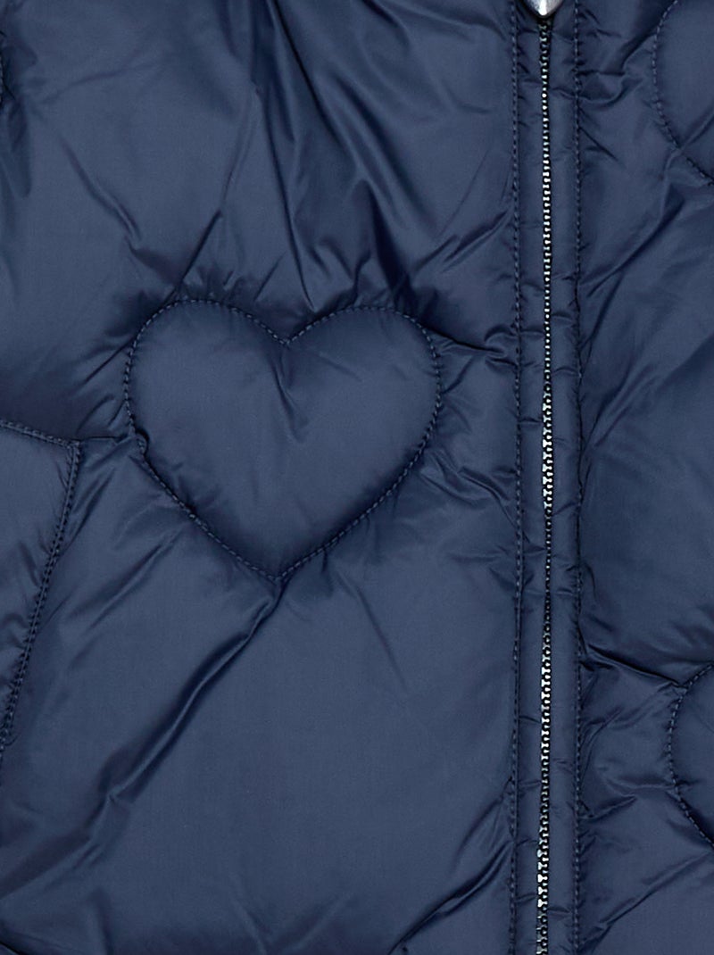 Doudoune déperlante matelassée 'cœur' Bleu - Kiabi