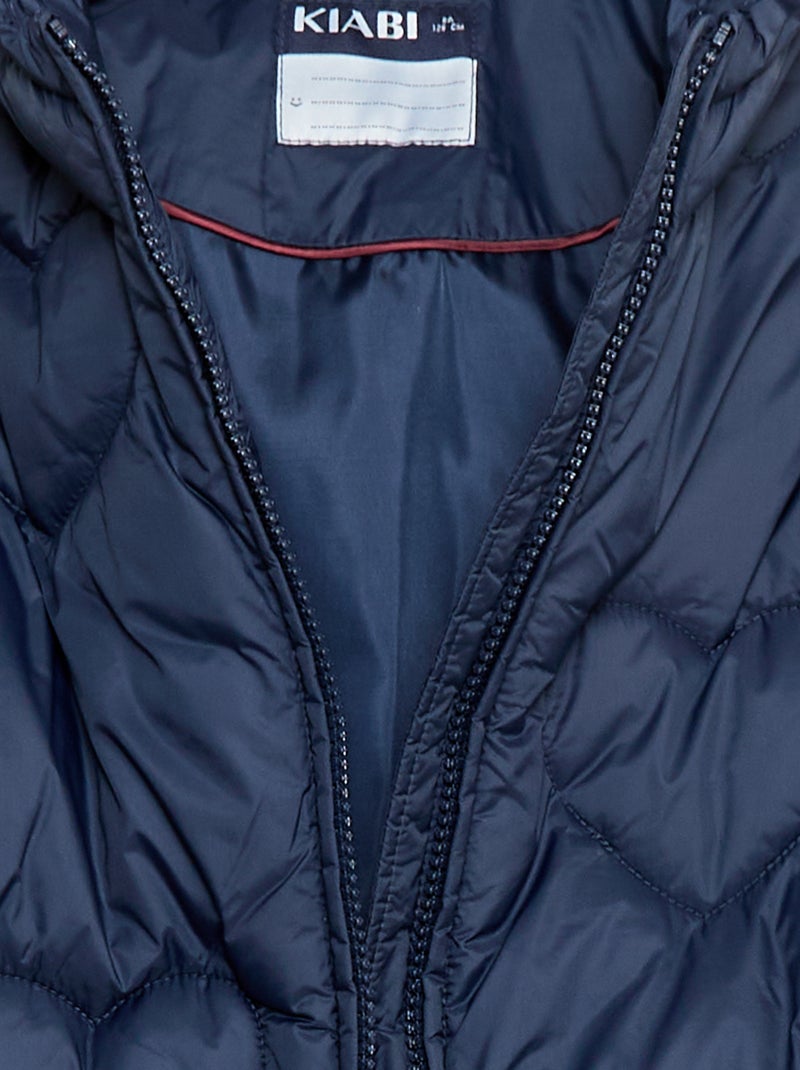 Doudoune déperlante matelassée 'cœur' Bleu - Kiabi