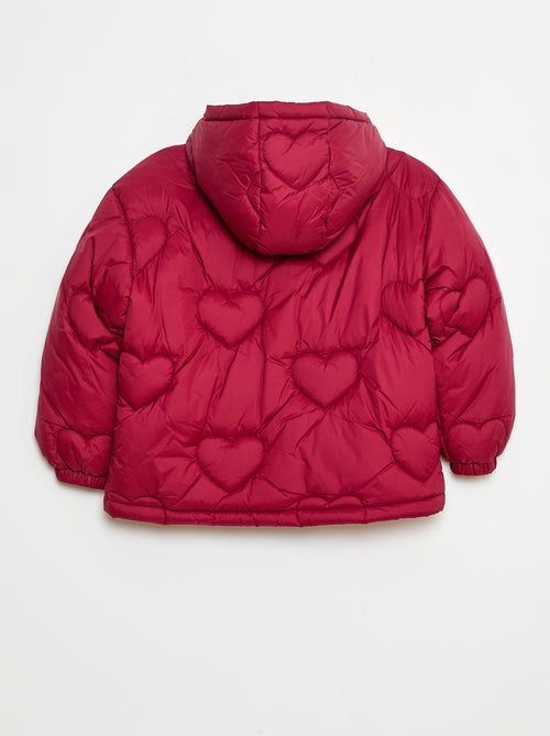 Doudoune déperlante matelassée 'cœur' - Kiabi