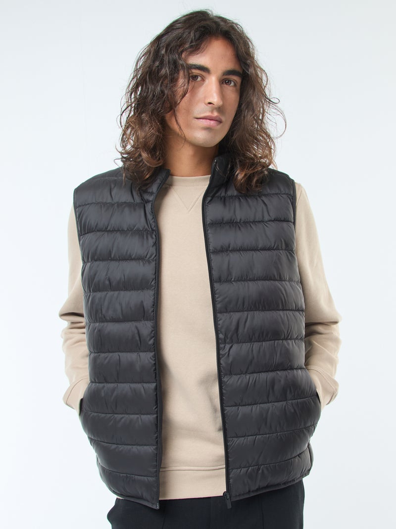 Doudoune déperlante sans manches unie Noir Homme Kiabi