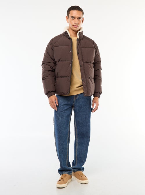 Doudoune déperlante unie avec liens de serrage bas de corps - Kiabi