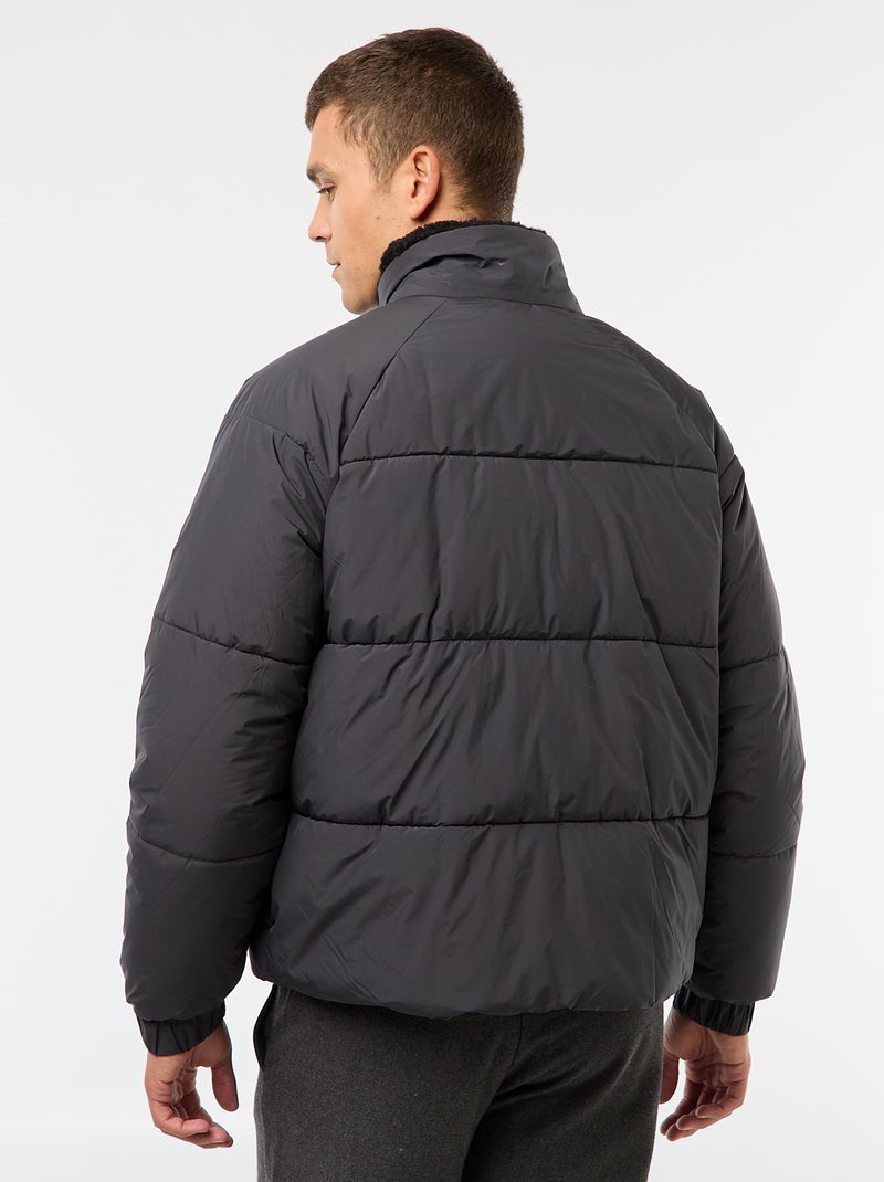 Doudoune déperlante unie avec liens de serrage bas de corps Noir - Kiabi