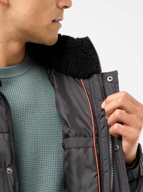 Doudoune déperlante unie avec liens de serrage bas de corps - Kiabi