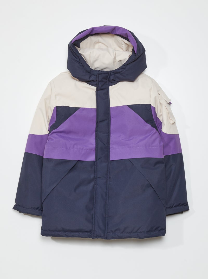 Doudoune déperlante Violet/bleu/beige - Kiabi