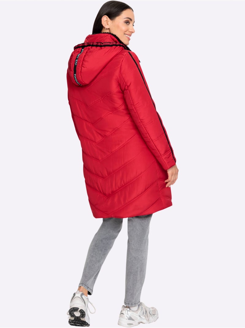 Doudoune Détails Contrastés - Taille Standard - Helline Rouge - Kiabi