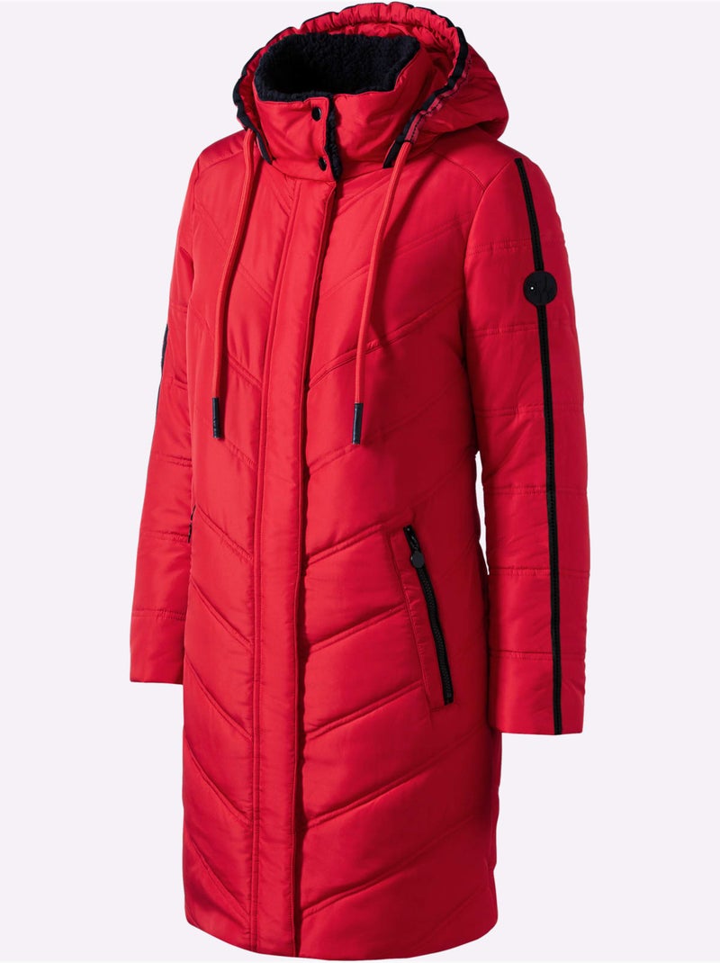Doudoune Détails Contrastés - Taille Standard - Helline Rouge - Kiabi