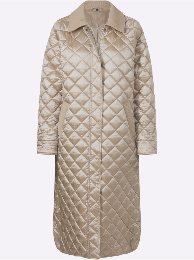 Doudoune empiècements velours - taille standard - helline Beige - Kiabi