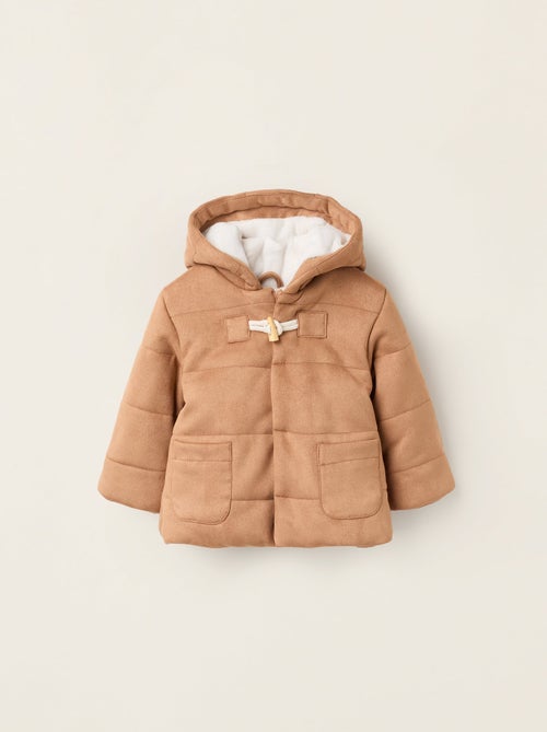 Doudoune en Daim avec Capuche - Kiabi