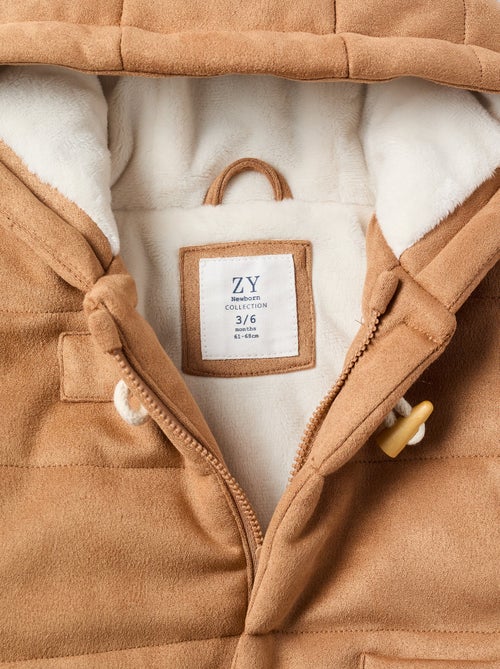 Doudoune en Daim avec Capuche - Kiabi