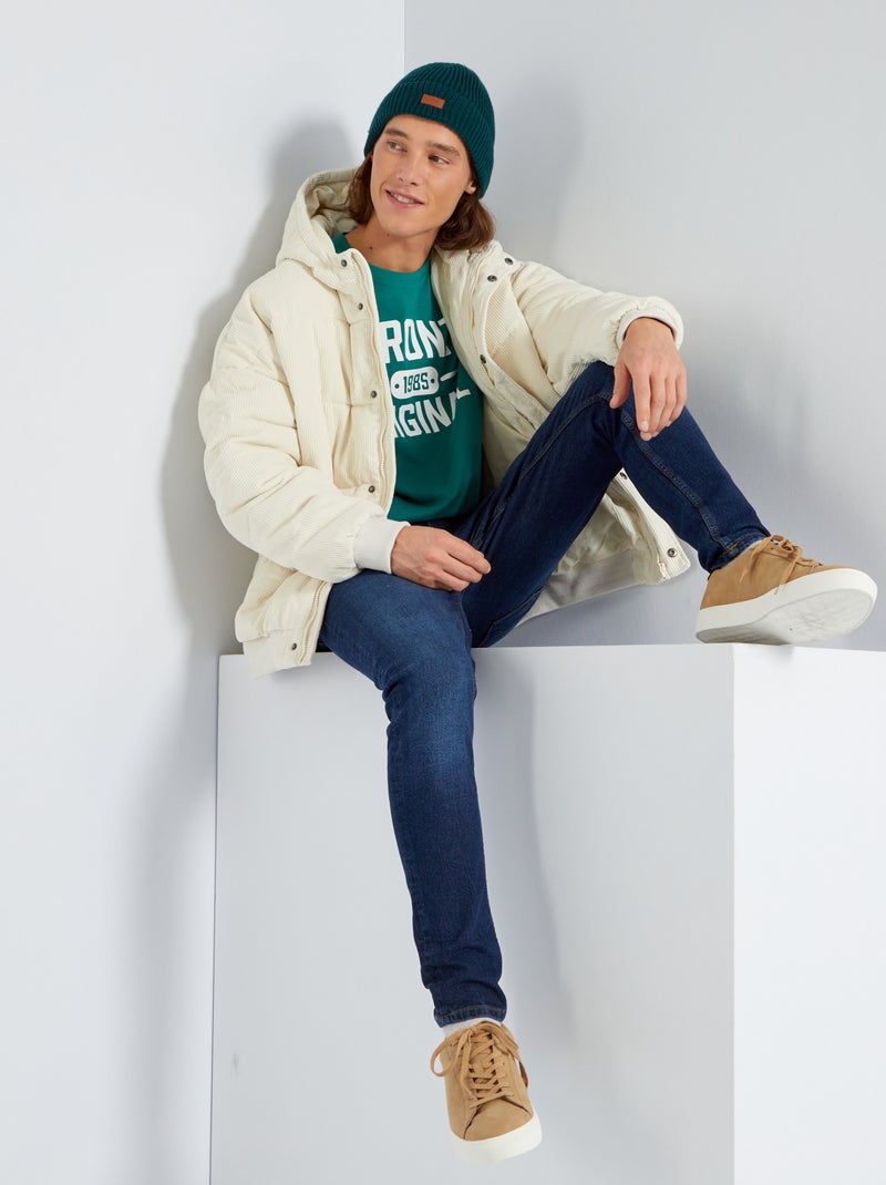 Doudoune en velours Blanc - Kiabi