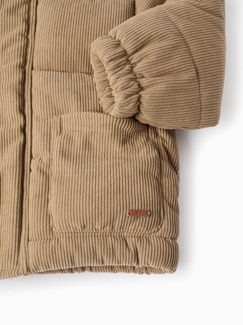 Doudoune en Velours Côtelé à Capuche - Kiabi